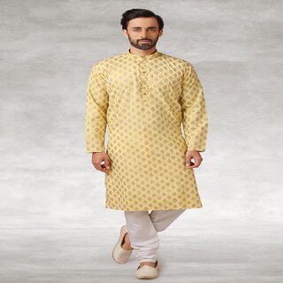 Chic Men Raivat Ethnic Yellow Colour Cotton Printed Kurta Pajama 1149 2025 at ShopCircuit | ONDC