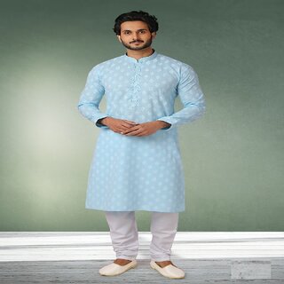Exclusive Men Raivat Ethnic Sky Blue Colour Cotton Kurta Pajama 1168 2025 at ShopCircuit | ONDC