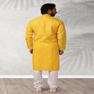 Elegant Men Raivat Ethnic Yellow Colour Cotton Kurta Pajama 1174 2025 at ShopCircuit | ONDC