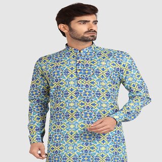 Sophisticated Men Raivat Ethnic Green Colour Cotton Printed Kurta Pajama 1248 2025 at ShopCircui