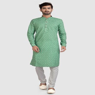 Stylish Men Raivat Ethnic Green Colour Cotton Kurta Pajama 1262 2025 at ShopCircuit | ONDC