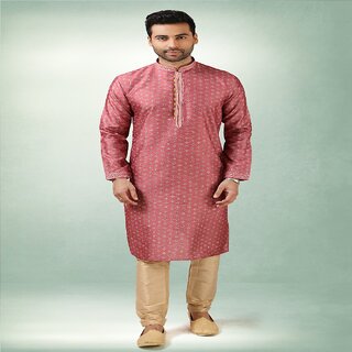 New Men Raivat Ethnic Pink Colour Art Silk Printed Kurta Pajama 1487 2025 at ShopCircuit | ONDC