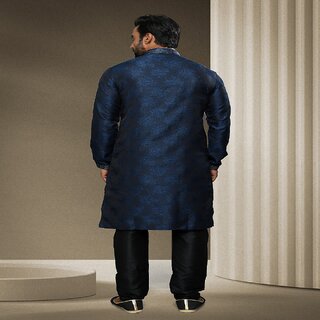 Premium Men Raivat Ethnic Blue Colour Jacquard Silk Brocade Kurta Pajama 1542 2025 at ShopCircui