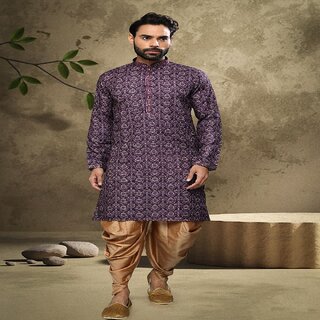 Stylish Men Raivat Ethnic Purple Colour Cotton Digital Print Kurta Pajama 1553 2025 at ShopCircu