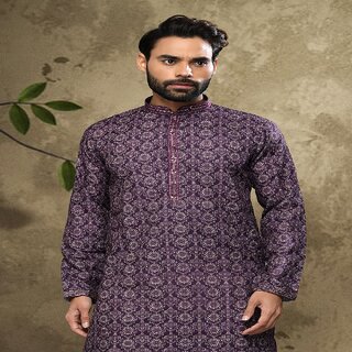 Stylish Men Raivat Ethnic Purple Colour Cotton Digital Print Kurta Pajama 1553 2025 at ShopCircu