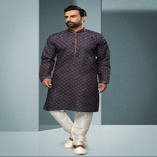 Affordable Men Raivat Ethnic Blue Colour Cotton Digital Print Kurta Pajama 1590 2025 at ShopCirc