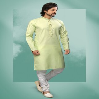 Elegant Men Raivat Ethnic Pista Green Colour Cotton Pintux Work Kurta Pajama 1643 2025 at ShopCi