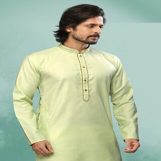 Elegant Men Raivat Ethnic Pista Green Colour Cotton Pintux Work Kurta Pajama 1643 2025 at ShopCi