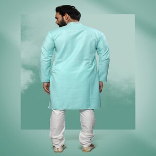 Exclusive Men Raivat Ethnic Sea Green Colour Cotton Pintux Work Kurta Pajama 1644 2025 at ShopCi