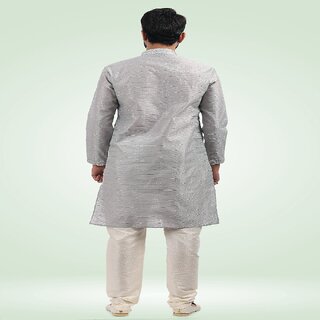 Best Men Raivat Ethnic Grey Colour Jacquard Banarasi Silk Pintux Work Kurta Pajama 1808 2025 at 