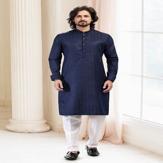 Chic Men Raivat Ethnic Blue Colou Silk Kurta Pajama 2164 2025 at ShopCircuit | ONDC