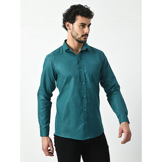 Best Men Alokk Men Regular Fit Solid Curved Collar Casual Shirt (Blue) 2025 at ShopCircuit | OND