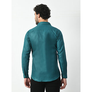 Best Men Alokk Men Regular Fit Solid Curved Collar Casual Shirt (Blue) 2025 at ShopCircuit | OND
