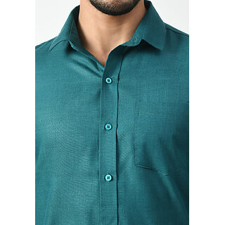 Best Men Alokk Men Regular Fit Solid Curved Collar Casual Shirt (Blue) 2025 at ShopCircuit | OND