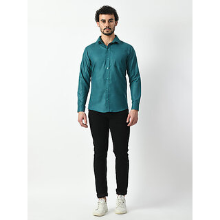 Best Men Alokk Men Regular Fit Solid Curved Collar Casual Shirt (Blue) 2025 at ShopCircuit | OND