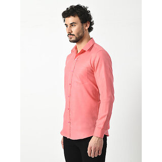 Sophisticated Men Alokk Men Regular Fit Self Design Curved Collar Casual Shirt (Pink) 2025 at Sh