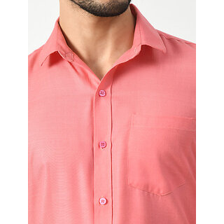 Sophisticated Men Alokk Men Regular Fit Self Design Curved Collar Casual Shirt (Pink) 2025 at Sh