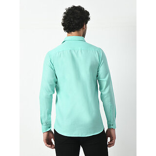 Elegant Men Alokk Men Regular Fit Solid Curved Collar Casual Shirt (Light Blue) 2025 at ShopCirc