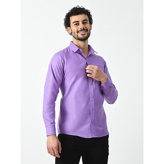 Chic Men Alokk Men Regular Fit Solid Curved Collar Casual Shirt (Purple) 2025 at ShopCircuit | O