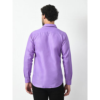 Chic Men Alokk Men Regular Fit Solid Curved Collar Casual Shirt (Purple) 2025 at ShopCircuit | O