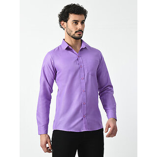 Chic Men Alokk Men Regular Fit Solid Curved Collar Casual Shirt (Purple) 2025 at ShopCircuit | O