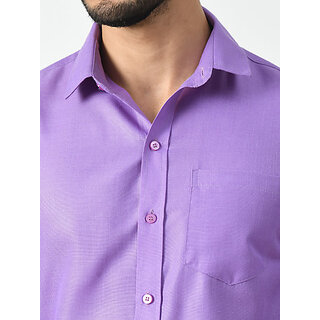 Chic Men Alokk Men Regular Fit Solid Curved Collar Casual Shirt (Purple) 2025 at ShopCircuit | O