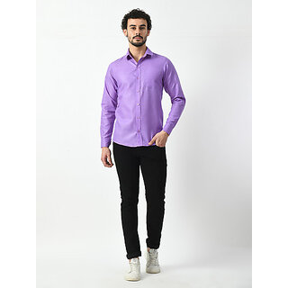 Chic Men Alokk Men Regular Fit Solid Curved Collar Casual Shirt (Purple) 2025 at ShopCircuit | O