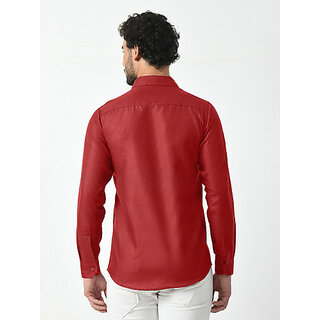 Stylish Men Alokk Men Regular Fit Solid Curved Collar Casual Shirt (Maroon) 2025 at ShopCircuit 