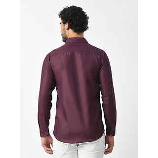 Sophisticated Men Alokk Men Regular Fit Solid Button Down Collar Casual Shirt (Purple) 2025 at S