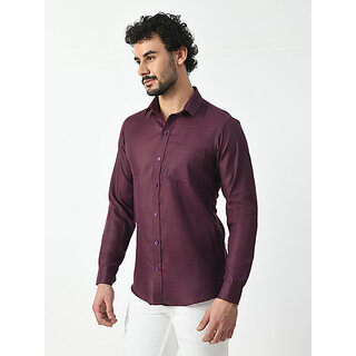 Sophisticated Men Alokk Men Regular Fit Solid Button Down Collar Casual Shirt (Purple) 2025 at S