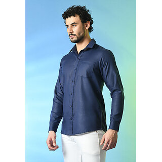 Best Men Alokk Men Regular Fit Solid Button Down Collar Casual Shirt (Blue) 2025 at ShopCircuit 