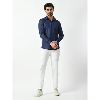 Best Men Alokk Men Regular Fit Solid Button Down Collar Casual Shirt (Blue) 2025 at ShopCircuit 