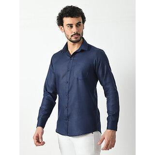 Best Men Alokk Men Regular Fit Solid Button Down Collar Casual Shirt (Blue) 2025 at ShopCircuit 