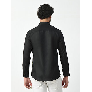 Premium Men Alokk Men Regular Fit Solid Button Down Collar Casual Shirt (Black) 2025 at ShopCirc