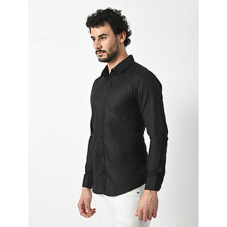 Premium Men Alokk Men Regular Fit Solid Button Down Collar Casual Shirt (Black) 2025 at ShopCirc