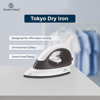 Double Safety COMFY-DRY IRON Dry Iron (White)-1000w