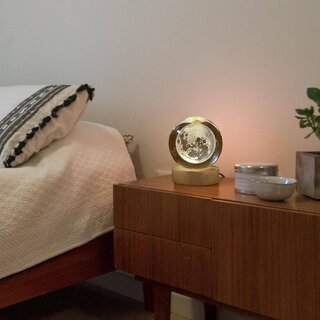 3D Crystal Moon Night Lamp - Decorative Soft Glow for Bedroom - Electricals | Buy online on ZillyBuy