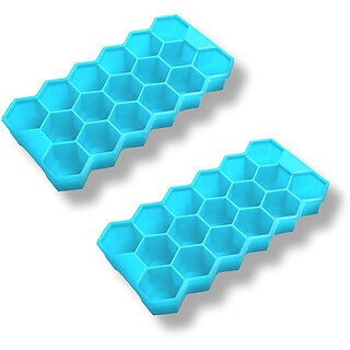Ice Cube Molds  Trays Easy Release Ice Cube Trays for Chilling , Blue Plastic Ice Cube Tray(Pack of2) Ice Cube Molds  Trays Easy Release Ice Cube Trays for Chilling , Blue Plastic Ice Cube Tray(Pack of2)