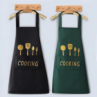 Waterproof Oil Proof Kitchen Cooking Aprons With Centre Pockets For Women  Men (Pack of 1) Waterproof Oil Proof Kitchen Cooking Aprons With Centre Pockets For Women  Men (Pack of 1)