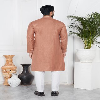 Chic Men Raivat Ethnic Light Brown Colour Linen Cotton Pintux Work Kurta Pajama 3142 2025 at Sho