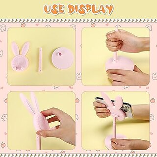 Pack Cute Cell Phone Stand, Adjustable Bunny Phone Stand for Desk, Thick Case Friendly Holder Compatible with iPhone, K