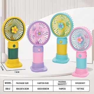 Charkee USB FanAssorted Pack of 1 Rechargeable Mini Portable Hand Fan