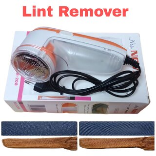 CHARKEE Plastic Electric Lint Remover With Brush, Remover2 (Pack of 1, Orange)