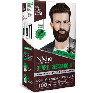 Nisha Beard Colour for Men (120gm) :-: Dark Brown, No Stain & Quick color in 10 Minute, Complete Grey Coverage Nisha Beard Colour for Men (120gm) :-: Dark Brown, No Stain & Quick color in 10 Minute, Complete Grey Coverage