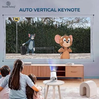 Smart LED Projector 720p HD, 2000 Lumens, Built-in Apps, Rotatable, Screen Mirroring, 3W Speaker  White