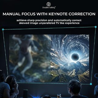 Smart LED Projector 720p HD, 2000 Lumens, Built-in Apps, Rotatable, Screen Mirroring, 3W Speaker  White