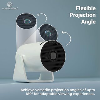 Smart LED Projector 720p HD, 2000 Lumens, Built-in Apps, Rotatable, Screen Mirroring, 3W Speaker  White