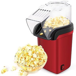 Electric Popcorn Maker  Oil-Free, Premium Red, Free Seeds, 2-Year Warranty