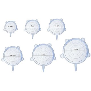 Silicone Lid Stretch Stretchy Silicone Lid Pot Cans Bowl Cover Reusable 6 Pieces - Cookware | Buy online on ZillyBuy