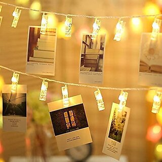 20 photo clip led string lights for photo hanging restaurants home decoration warm white battery powered copper